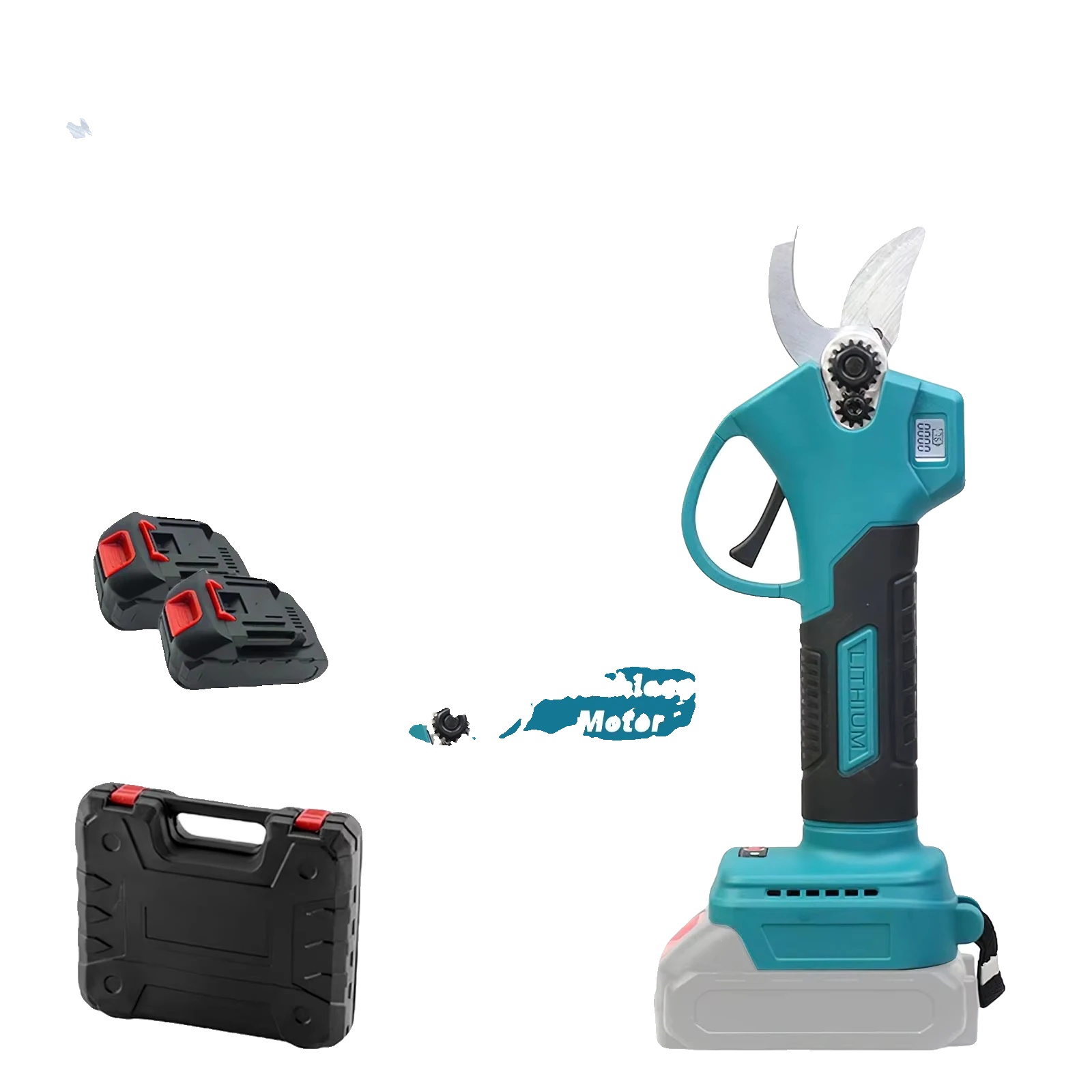 Gartenschere, Bürstenloser Motor, Ergonomisches Design, Blau