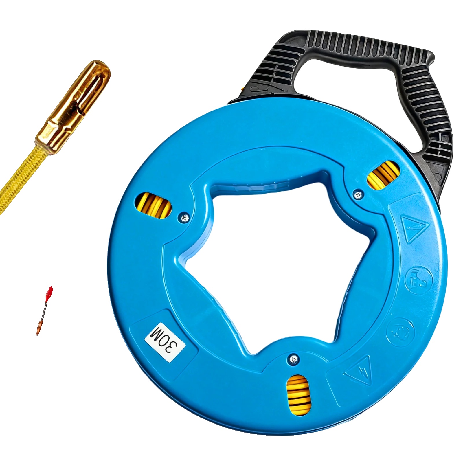 Kabelzughilfe, 30-m-glasfaserspule, Ergonomisches Design, Blau
