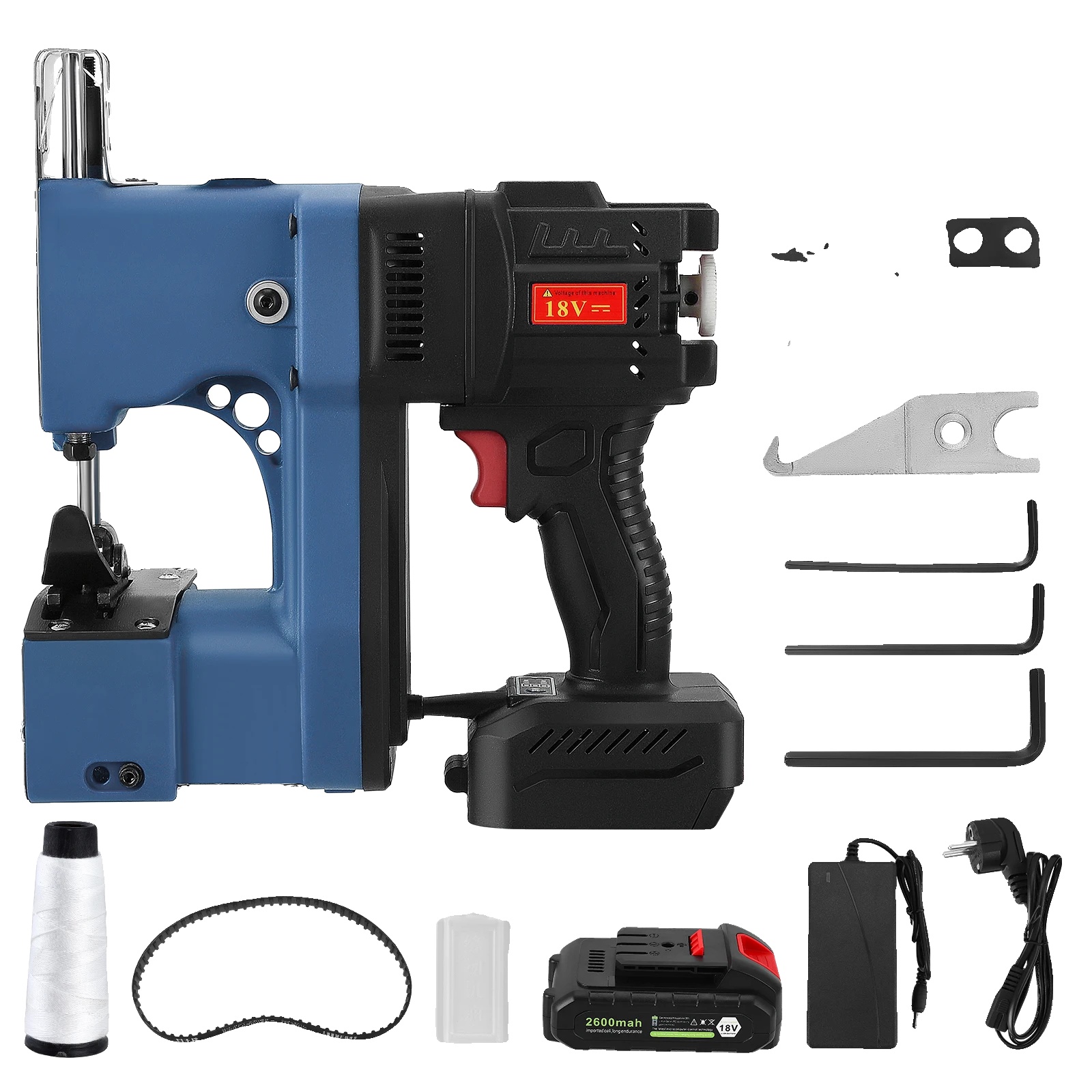Taschennähmaschine, Hohe Nähgeschwindigkeit, Doppelfaden-schneidefunktion, 220-v-eu-stecker
