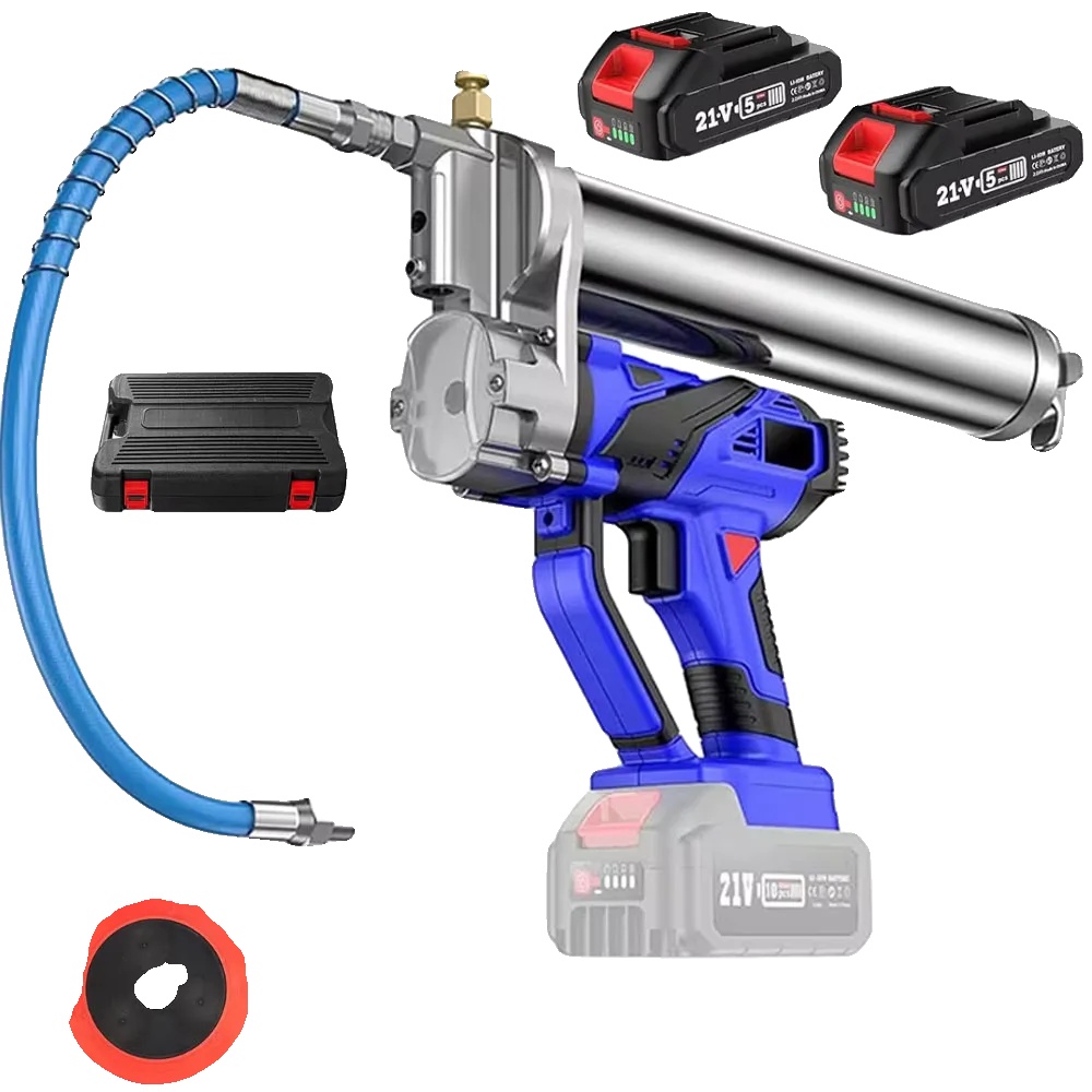 Elektrische Fettpresse, 12000 Psi Druck, Bürstenloser Motor, Mit 2 X 2,0 Ah Akkus