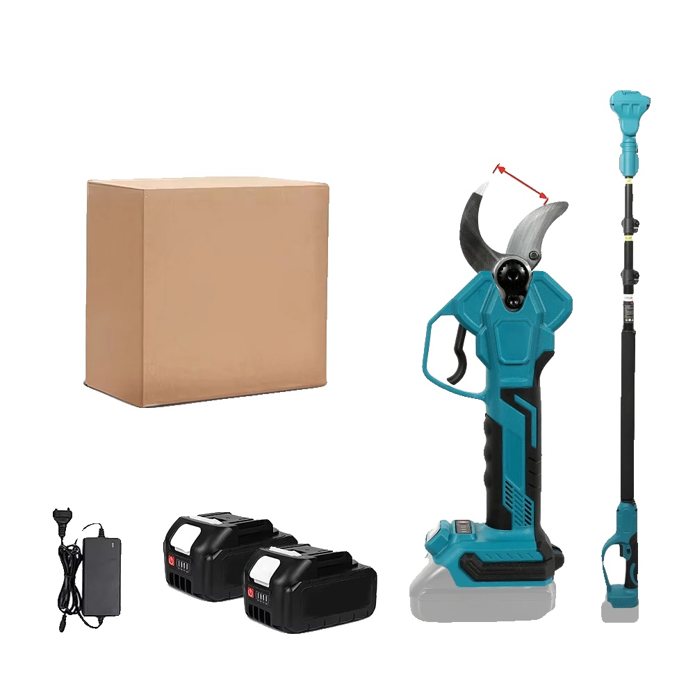 Elektrische Akku-gartenschere, 40 Mm Schnittdurchmesser, Inklusive Batterien, Blau