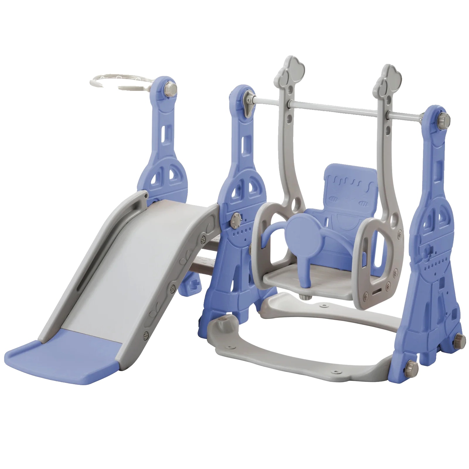 Kleinkindrutsche Und -schaukel, 4-in-1-design, Sichere Materialien, Blau