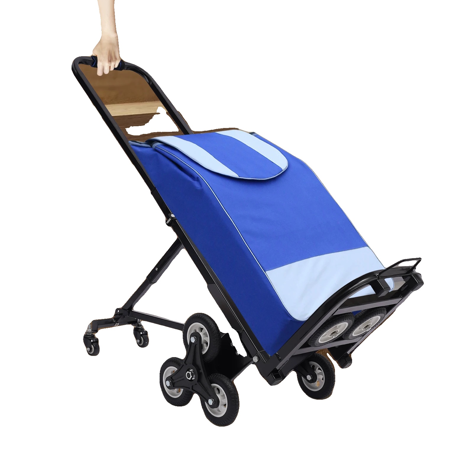 Klappbarer Trolley, Robuste Stahlkonstruktion, Tragkraft 150 Kg, Abmessungen 91 Cm X 51 Cm X 30 Cm, 10-rad-konfiguration, Gewicht 11 Kg