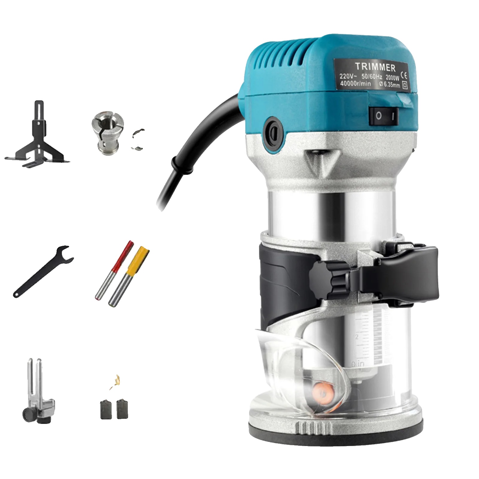 Freischneider, 6 Geschwindigkeitsstufen, Effiziente Staubabsaugung, 220 V, Blau