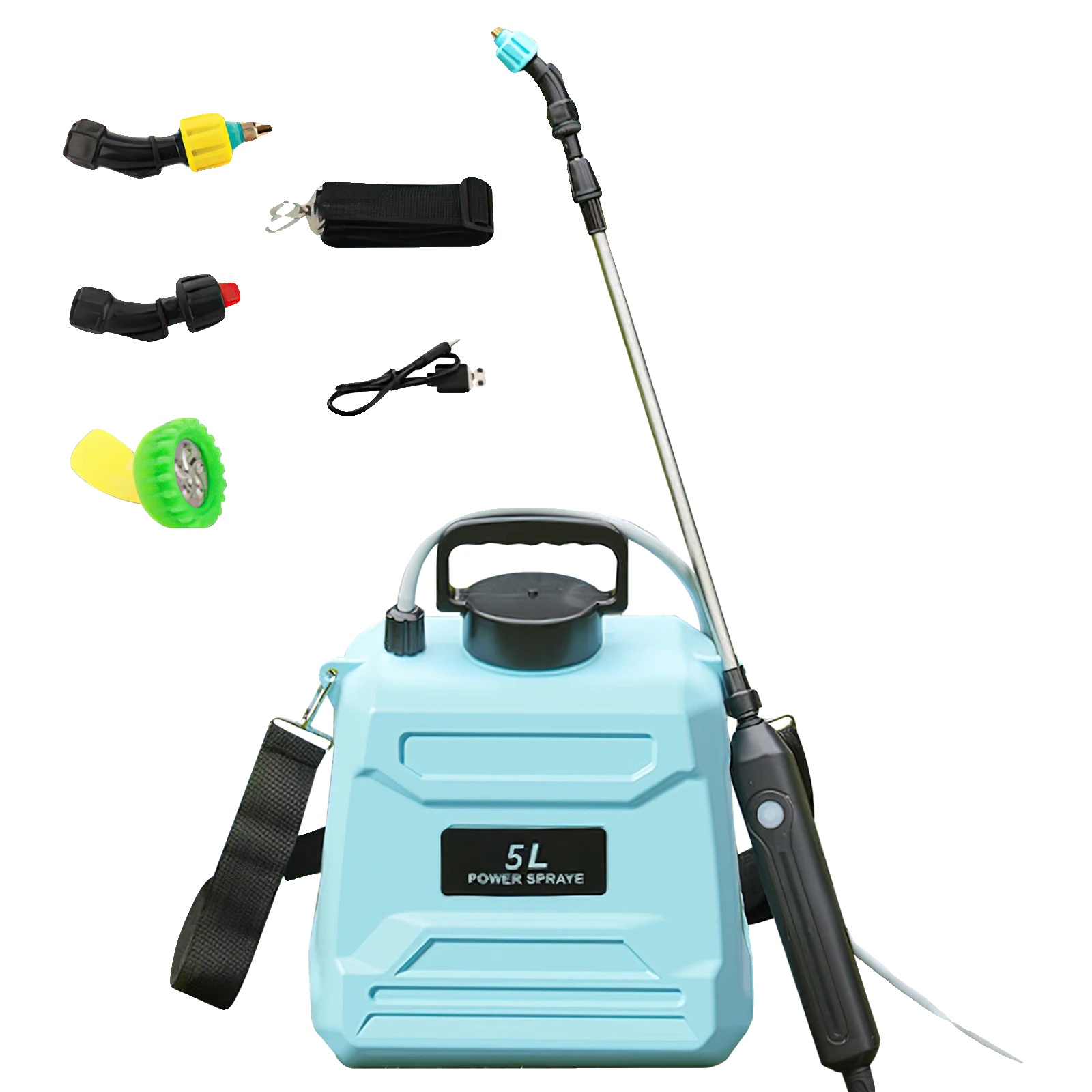 Gartenspritze, 5 Liter Fassungsvermögen, Verschiedene Düsenoptionen, 5l Blau
