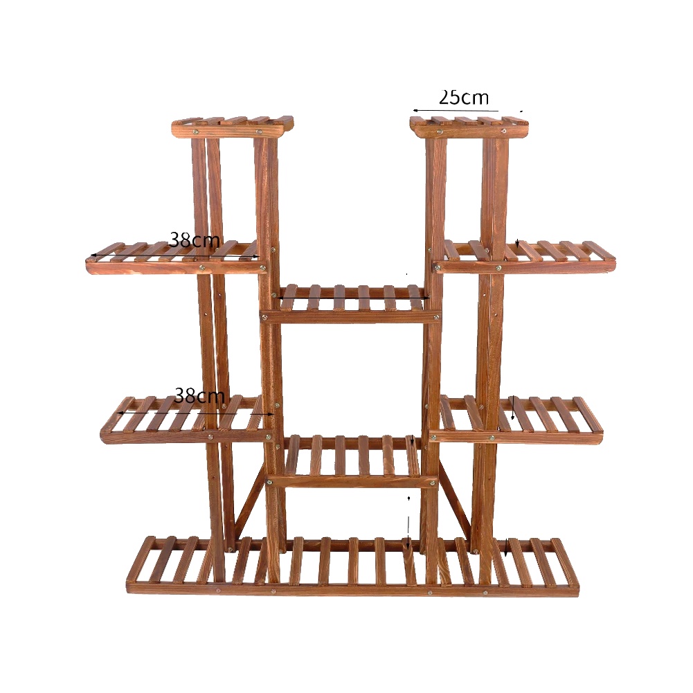 Pflanzenständer, Mehrstufig, Robustes Kiefernholz, Braun