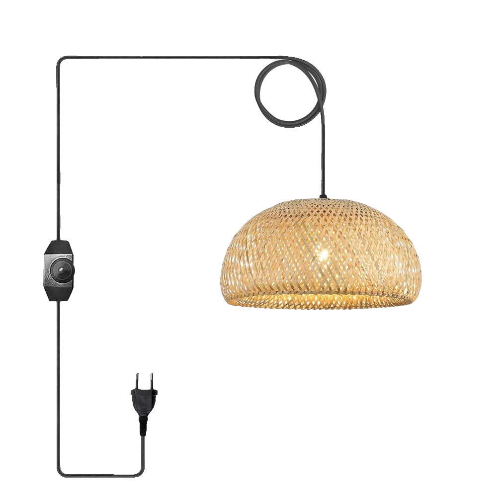 Pendelleuchte, Handgewebtes Design, Rustikaler Stil, 45 Cm, Eu-stecker (b), Leuchtmittel Nicht Enthalten