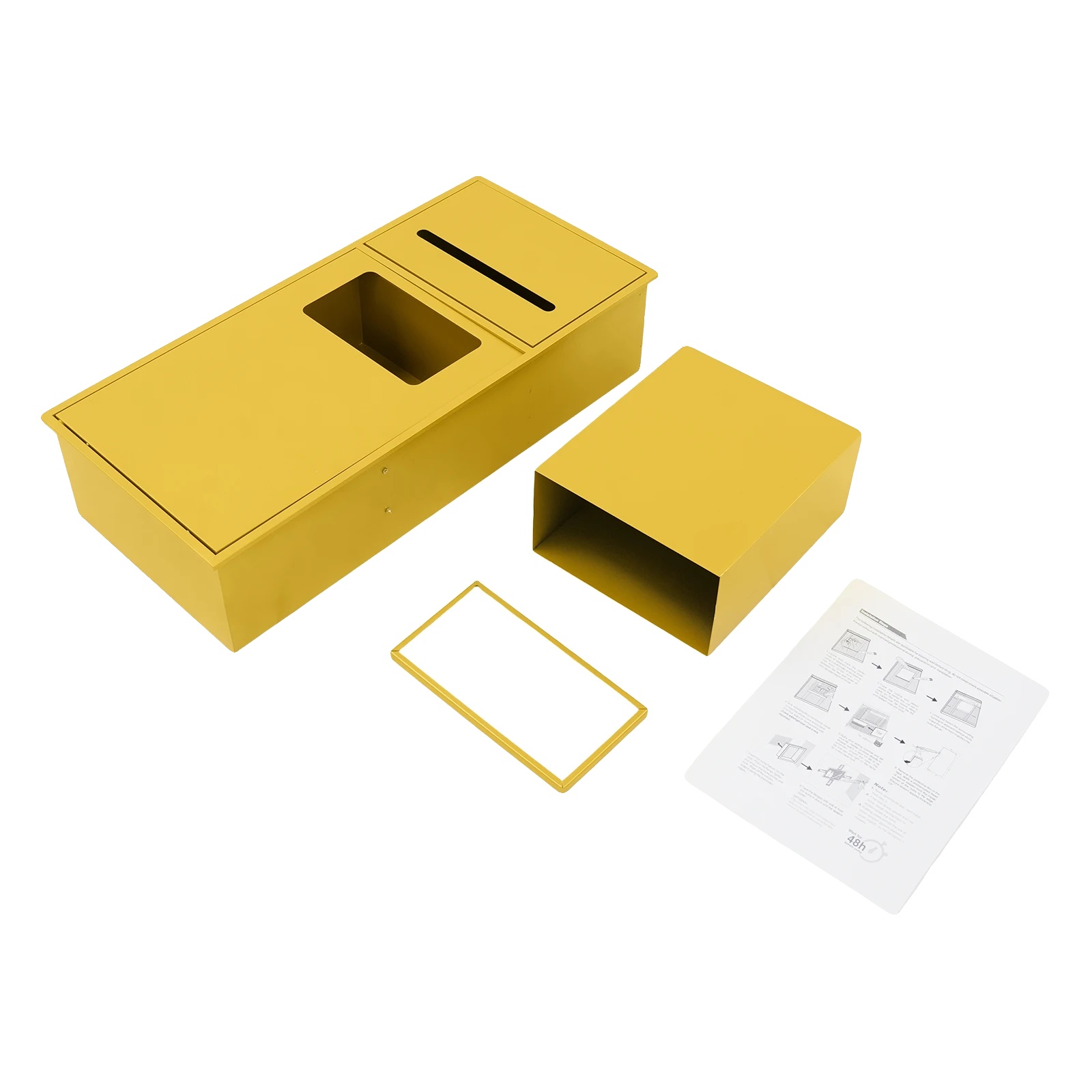 Abfalleimer, Edelstahl, Platzsparendes Design, Gold