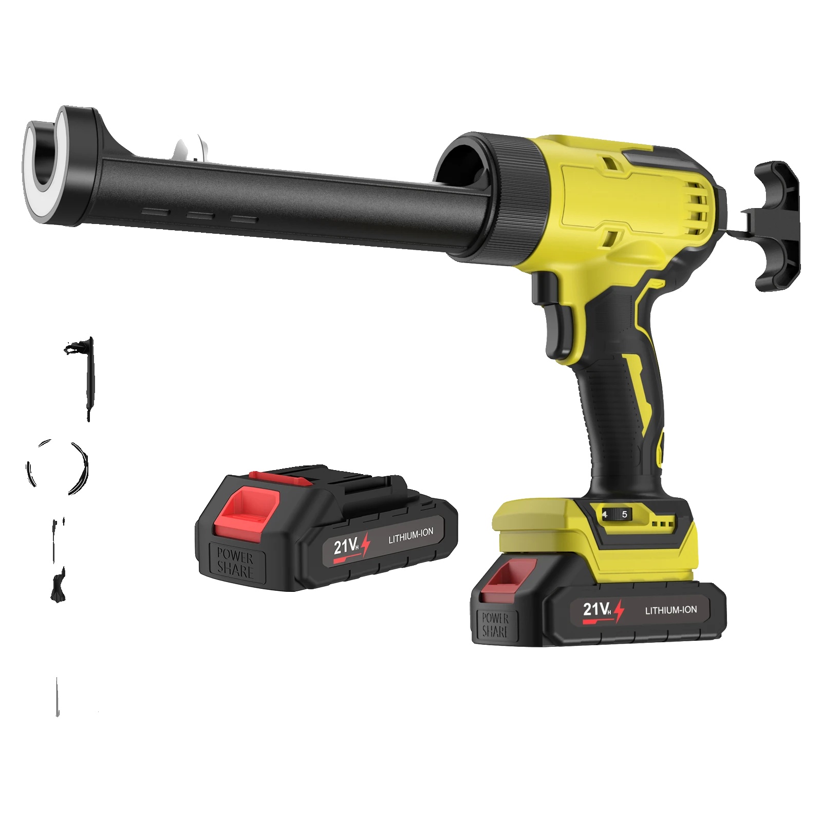 Kartuschenpistole, 4 Einstellbare Geschwindigkeiten, Helle Led, Gelb, Mit 1 Batterie