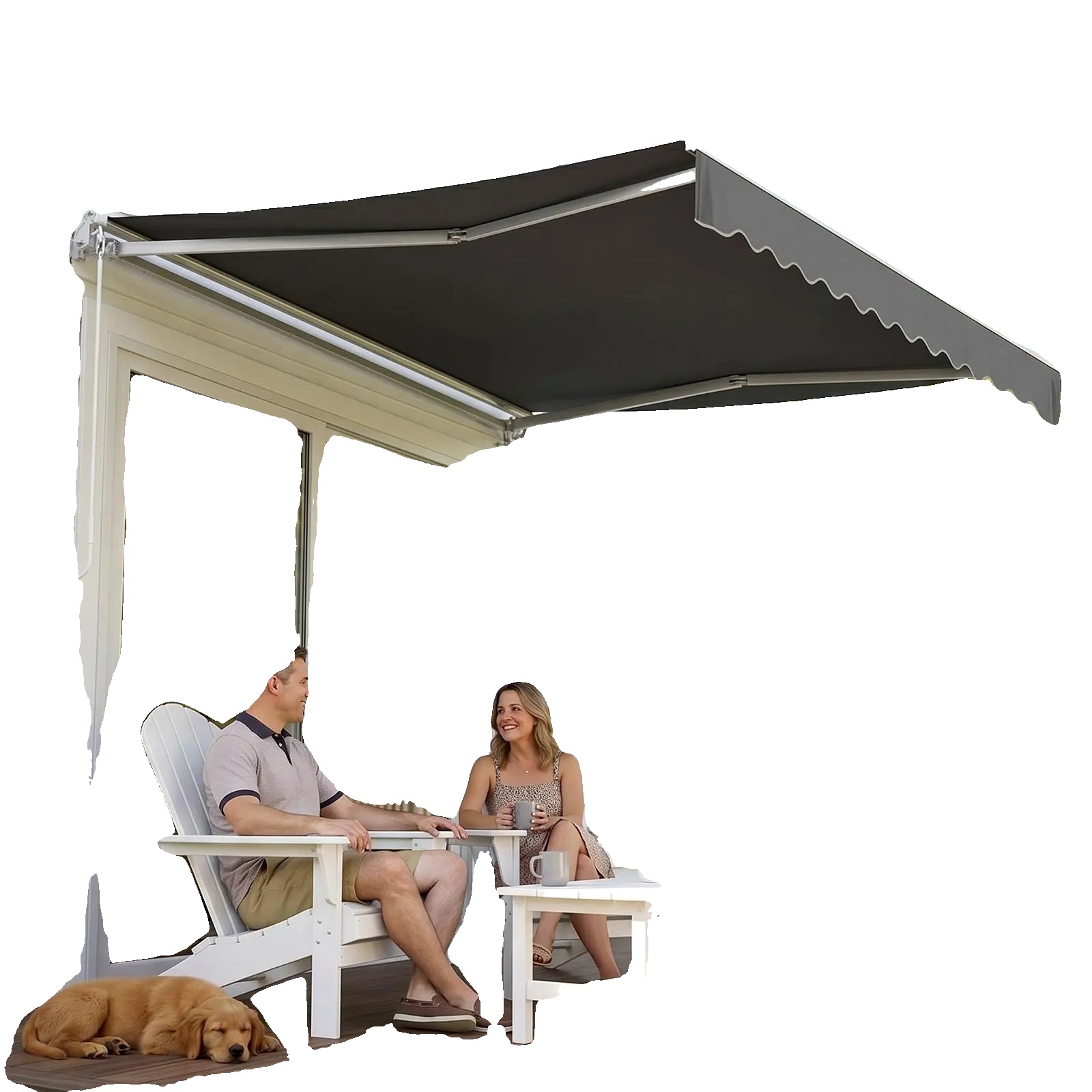 Markise, Manuelle Bedienung, Uv-schutz, 2,5 X 3 M, Grau
