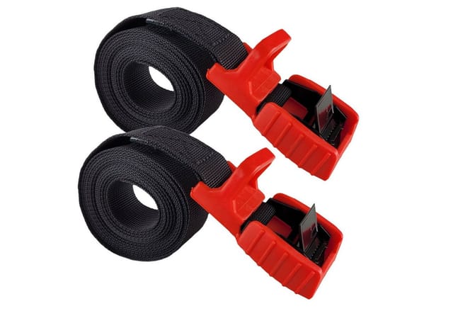 Baumarktplus - 2x Spanngurt Zurrgurt Klemmschloss mit Gummischutzkappe1 tlg 2 m x 2,5 cm 500 kg