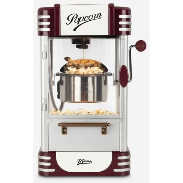 Hkoenig Pop330 Popcornmaschine silber Retro-Design