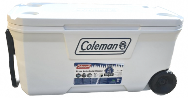 Coleman Xtreme Wheeled Marine 100 Qt 94 Liter Kühlbox mit Rollen weiß 2000037402"-"177779321