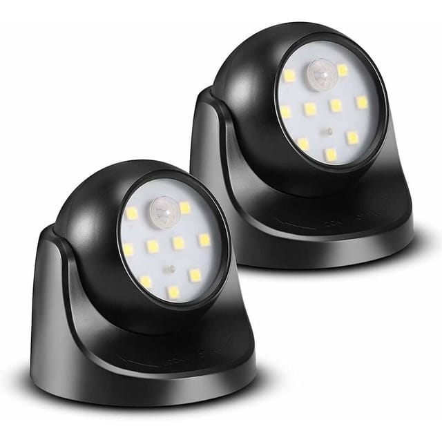 Led-strahler Mit Bewegungssensor, 2 Kabellose Led-flutlichteinheiten, 150 Lumen, Abnehmbare Kugel, 360-grad-drehung Und Neigung