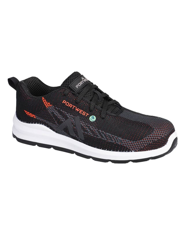 Sicherheitsschuhe niedrig Eco Fly S1PS SR FO Schwarz/Rot 45