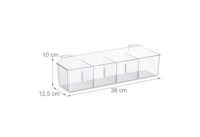 Relaxdays Schranktür Organizer, 2er Set, Einhängekorb für Küche & Bad, HxBxT: 10 x 38 x 12,5 cm, Kunststoff, transparent