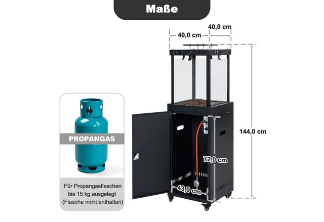 11 kw Rauchfreier Propan Gas‑terrassenheizer Mit Lavasteinen