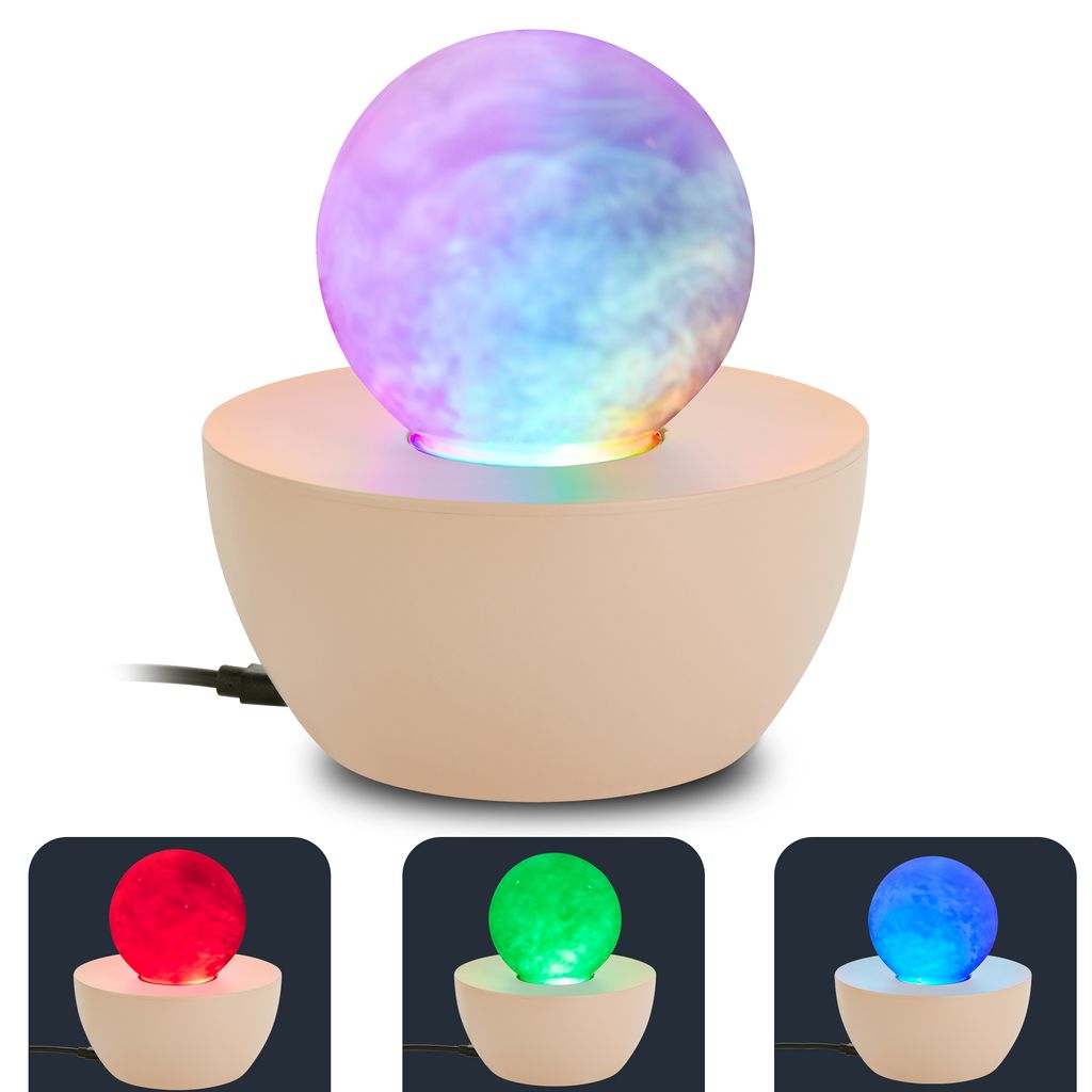 Briloner Rgb Tischlampe Mit Nebelkugel Ø12x13,5 Cm 0,6w Automatischer Farbwechsel Schwarz - Nachtlicht Kinderzimmer Dekolampe Wohnzimmer