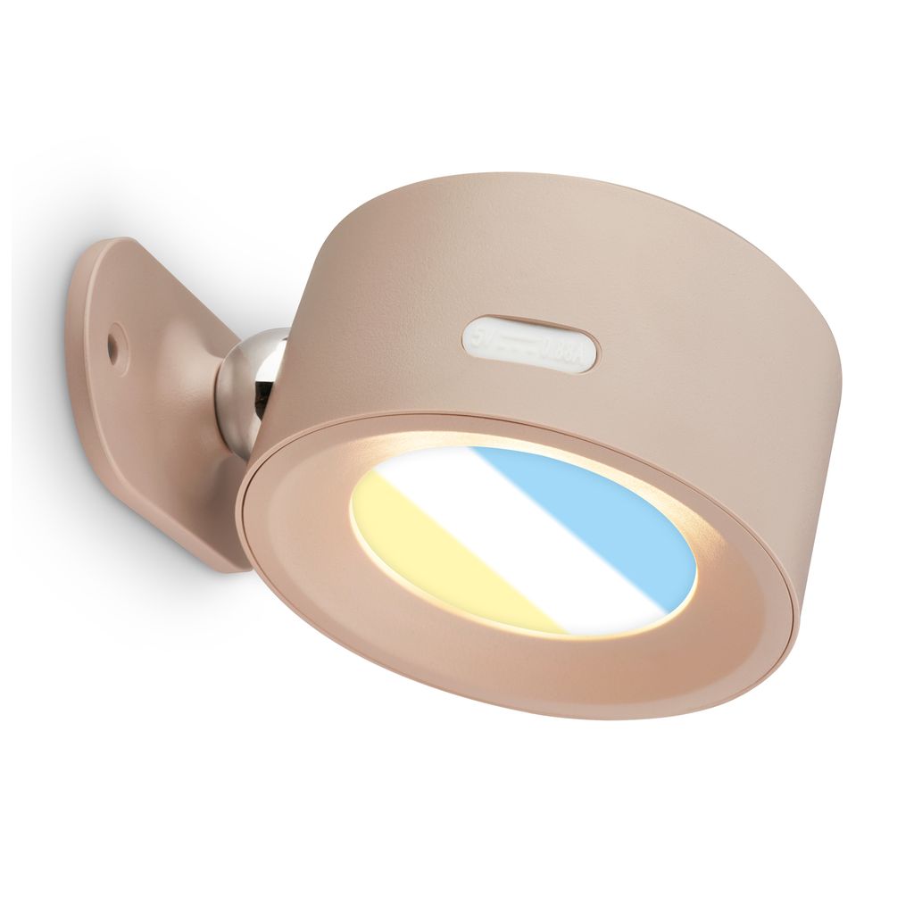 Briloner Akku Led Wandleuchte Cct 7,5x4x9 Cm 2w 200lm 2700k-6500k Warmweiß Bis Tageslichtweiß Touchdimmer Beige - Wandlampe Innen Leselampe Schlafzimmer