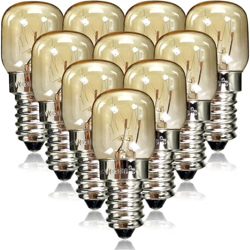 Packung Mit 10 Ses E14 Zwerglampen Mit Bajonettsockel - Ofen-/mikrowellenlampen, Beständig Bis 300 °c - Nachtlampen (25 W)