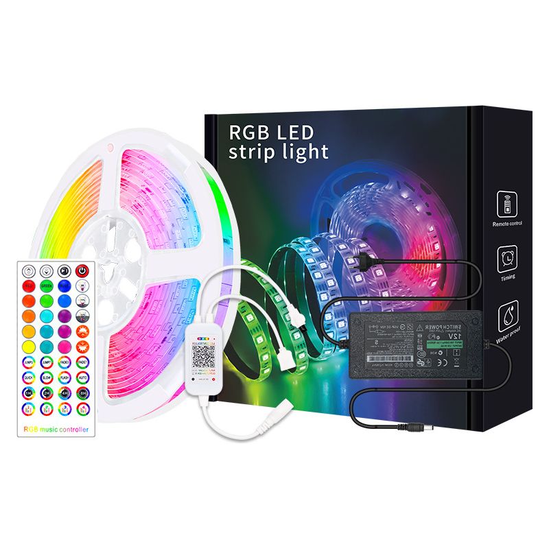 20 M Led-streifen, 600 Leds, 12 V, Intelligenter Bluetooth-streifen, 5050 Rgb Smd Mehrfarbige Dekorative Led-streifenleuchte Mit 40-tasten-fernbedienung