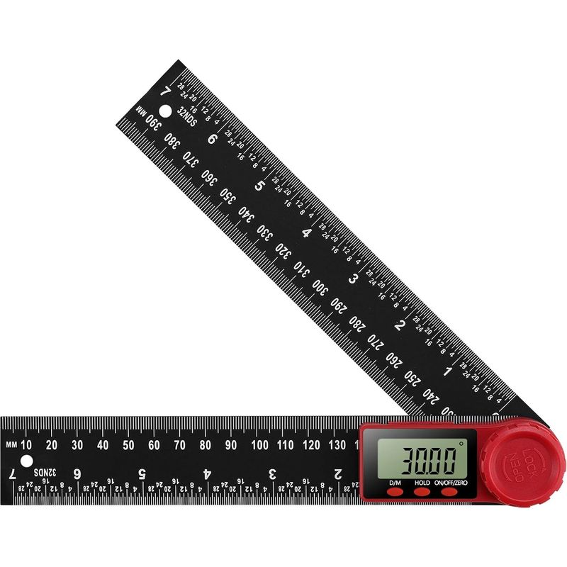 – Digitaler 360°-winkelmesser Mit Großem Lcd-bildschirm – Genauigkeit ± 0,3° – Misst Innen- Und Außenwinkel – Leichtes Fiberglas-werkzeug (200 Mm)