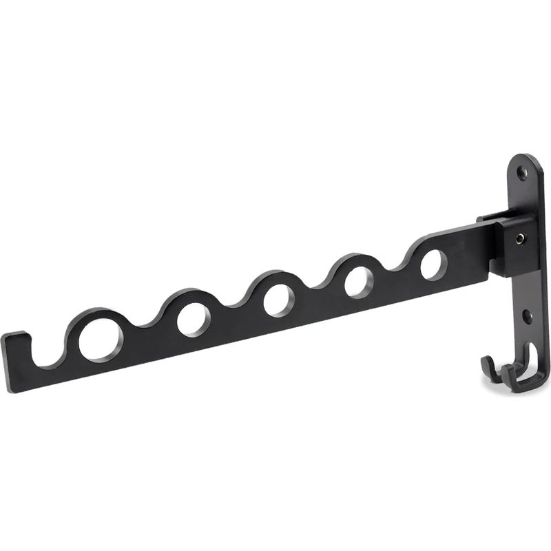 Schwarzer, Klappbarer Wand-wäscheständer Aus Aluminium, Wäschetrockner Für Badezimmer – 31,2 X 14,3 X 3,1 Cm