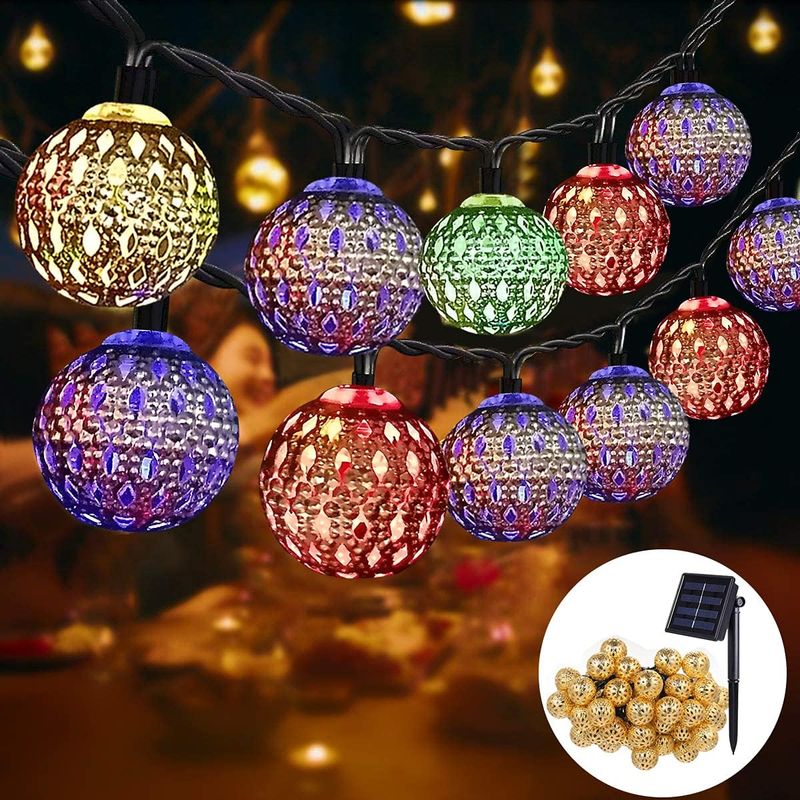 – 50 Led-solar-lichterkette, 7 M – Ip65 Wasserdicht – 8 Beleuchtungsmodi – Außendekoration Für Gärten Und Partys