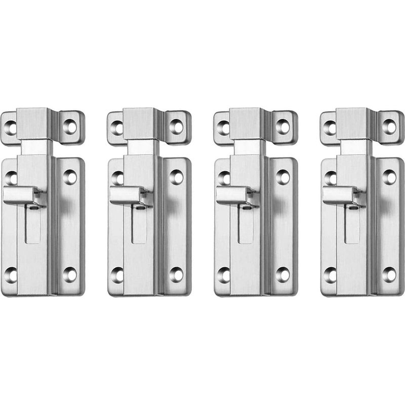 4-teiliges Riegelset, 7,6 Cm Edelstahlbolzen, Schiebetürriegel Für Badezimmer, Toilette, Schuppen, Schlafzimmer Mit Schnappverschluss, Einfache Montage