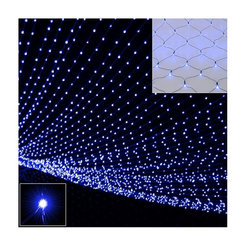 Lichterkette Mit 540 Leds, 6 M X 4 M, 8 Modi, Wasserdicht, Dimmbar, Für Schlafzimmer, Weihnachten, Hochzeit, Party, Zuhause, Garten, Blau