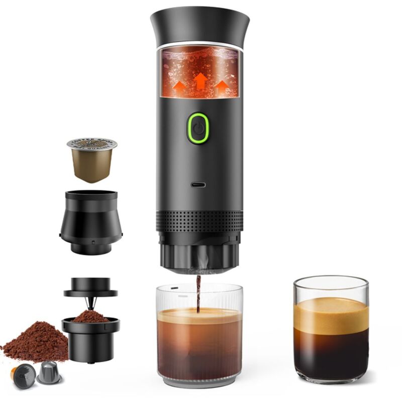 Basetbl – Tragbare 15-bar-espressomaschine – Erreicht In 5 Minuten 86 °c – Geeignet Für Kapseln Und Gemahlenen Kaffee – 150 Ml Fassungsvermögen
