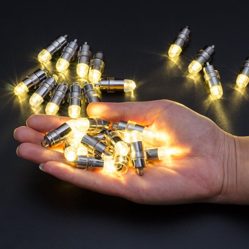 – Packung Mit 24 Wasserdichten, Batteriebetriebenen Mini-led-leuchten – Warmweiß – Schutzart Ip64 – 100 Stunden Lebensdauer – Kreative Beleuchtung Für Veranstaltungen