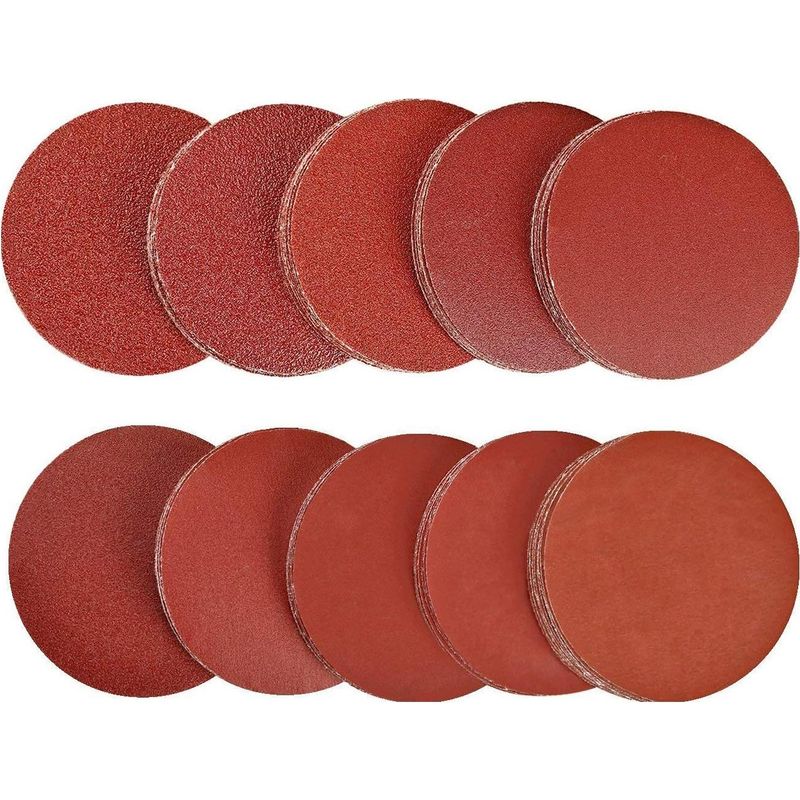 – Packung Mit 100 Schleifscheiben (75 Mm) – 10 Körnungen: 40/80/100/180/240/320/400/800/1200/2000 – Klettverschluss Auf Der Rückseite Zum Schleifen Von Holz Und Metall