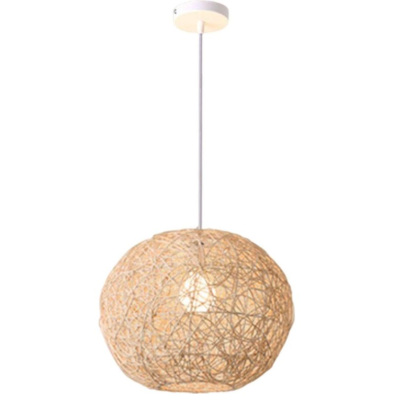 Rattan-hängeleuchte – Handgefertigte Hängelampe Mit Glühbirne – Wohnaccessoires, Schlafzimmer Ø 20 Cm