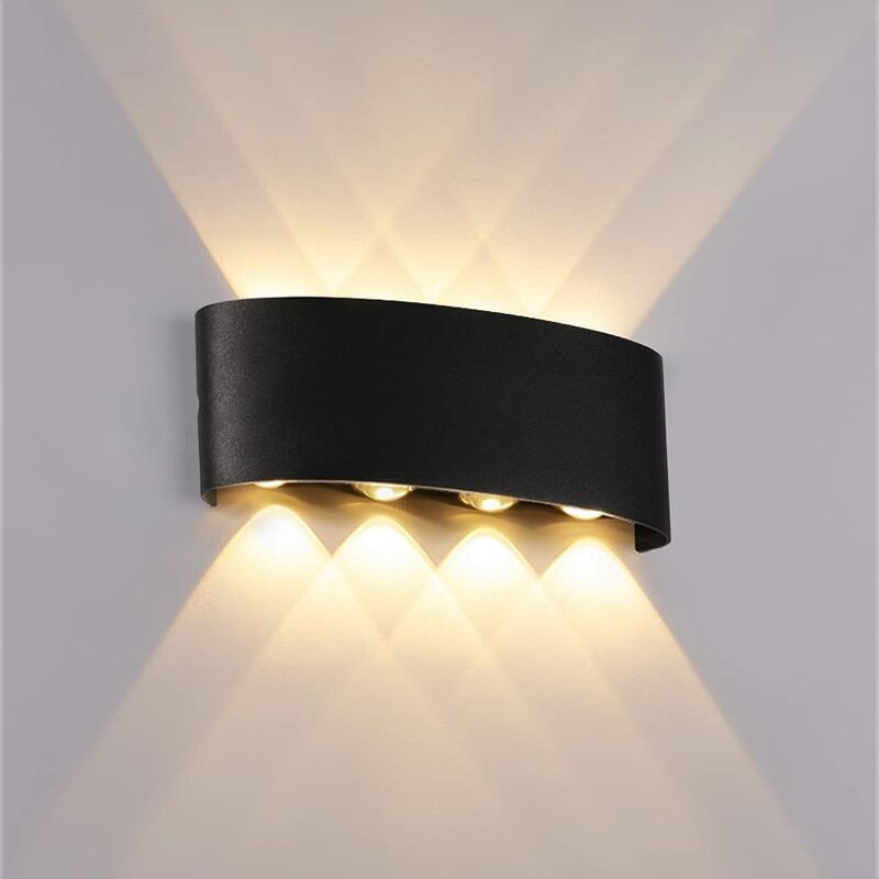 8-w-led-wandleuchte, Für Den Innen- Und Außenbereich Geeignet, Wasserdicht, 120°-abstrahlwinkel, Schutzart Ip65, Modernes Design, Nach Oben Und Unten Leuchtend