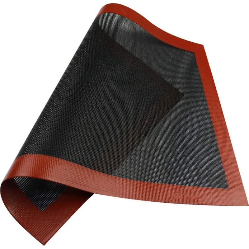 Waschbare Silikon-backmatte, Wiederverwendbares Backblech, Silikon Und Fiberglas, Robust, Leicht Zu Reinigen, Für Backofen, Mikrowelle, Gefrierschrank Usw. — Schwarz/rot (30 × 40 Cm) Gro