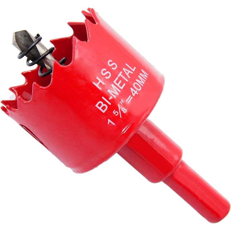 Hss-bimetall-lochsäge Mit Schaft Für Holz Und Metall, Zum Bohren Von Platten, Kunststoff, Rohren, Bimetall, 1-9/16" (40 Mm)