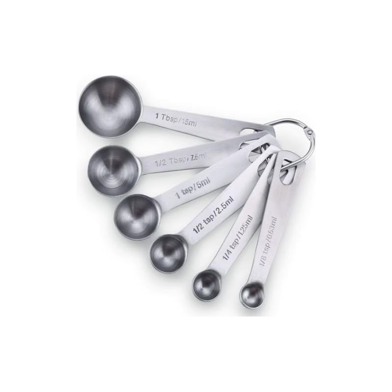 6-teiliges Set Aus Edelstahl-messlöffeln, Gewürzlöffeln Und Backlöffeln Zum Kochen Und Backen Sp601