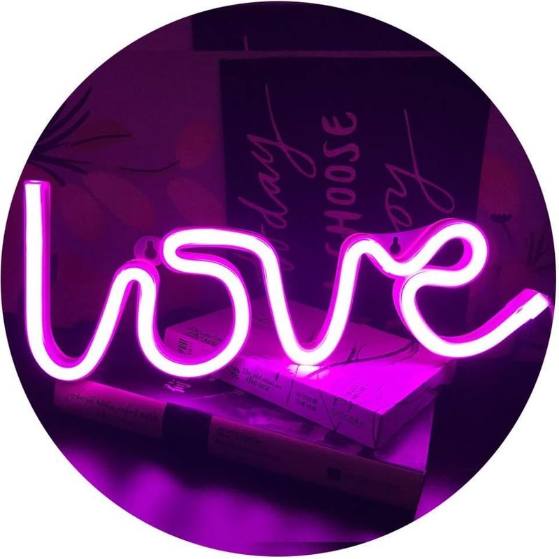 Neon Love Signs Led-licht Dekorative Leuchtreklame - Wand-/tischdekoration Für Hochzeiten, Partys, Kinderzimmer, Wohnzimmer, Hausbar, Pub, Hotel, Strand Und Freizeit (pink)