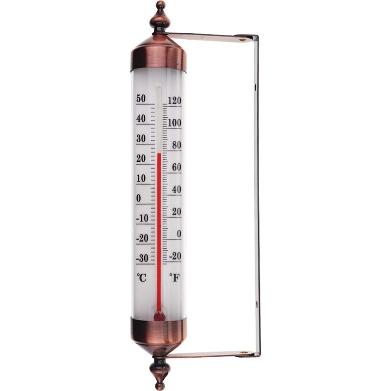 Außenthermometer Mit Manometer, Bronze-optik, Elegantes Gartenthermometer Für Den Außenbereich, Geeignet Für Außentemperaturen, Gewächshaus, Garage, Einfach Aufzuhängen