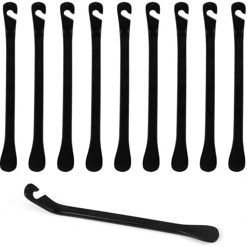 10 Stück Reifenheber, Reifenmontierhilfe, Fahrradreifenheber, Metall-reifenmontierhilfe, Reifenreparaturwerkzeug Für Mountainbikes, Bmx (12 Cm, Schwarz)