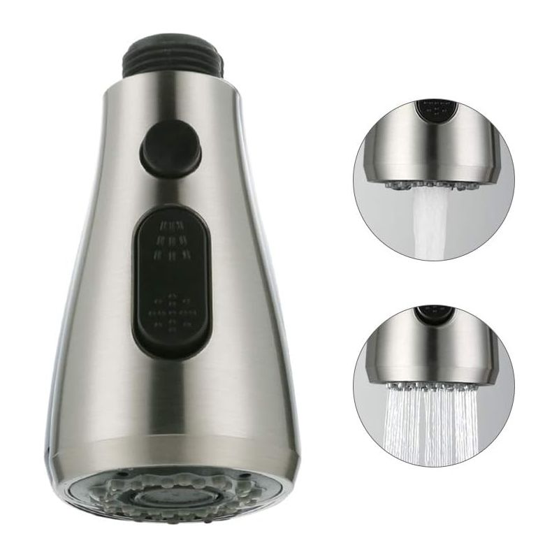 Ausziehbarer Brausekopf Mit Versenkbarem Eco-stop-knopf, 3 Funktionen, Ersatz Für Badarmaturen Oder Universal-duschköpfe