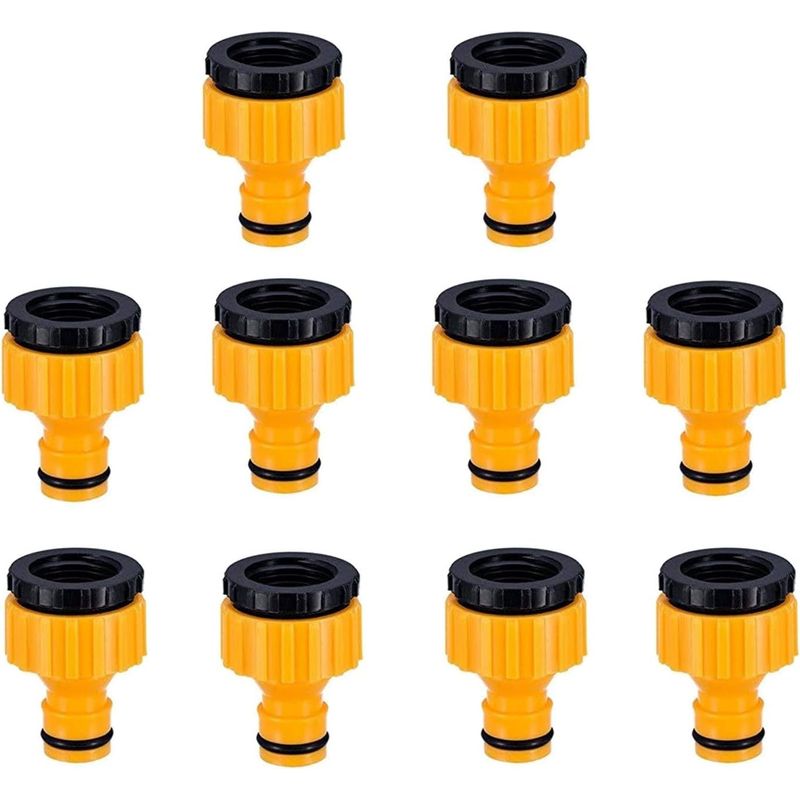 10-teiliges Wasserhahn-anschlussset Für Wasserhähne, Schlauchverbinder Mit 2-in-1-gewinde (1/2 Zoll Und 3/4 Zoll), Wasserhahnverbinder, Gartenhahnadapter, Wasserhahnverbinder