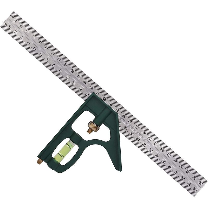 Kombinationswinkel Aus Edelstahl, Verstellbarer Winkelmesser 45/90 Grad, Universeller Multifunktionswinkel, 300 Mm (12 Zoll)