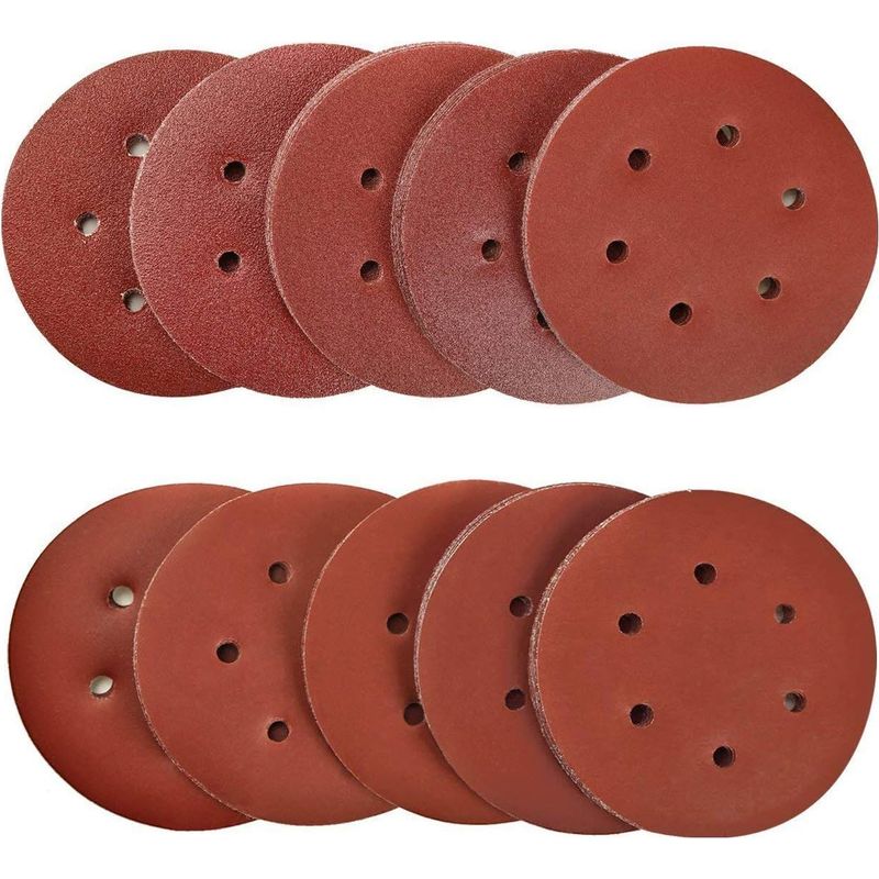 Zolginah 100 Stück 150 Mm Schleifscheiben, Körnung 40/80/120/180/320/600/800/1000/1500/2000, Ideal Zum Schleifen, Polieren Und Entrosten Für 6-loch-exzenterschleifer