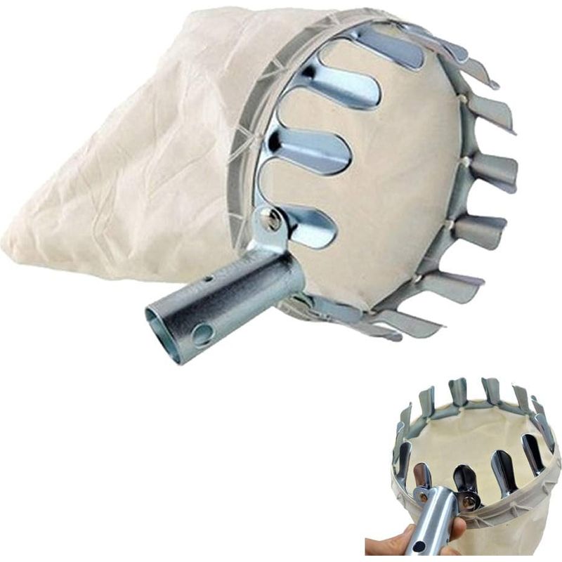 Obstpflücker, Silberfarben, Ohne Teleskopstiel, Apfelpflücker, Für Äpfel, Birnen, Orangen, Praktisches Gartengerät, Leicht, Robust, Tragbarer Korbpflücker (16 Cm) Groo