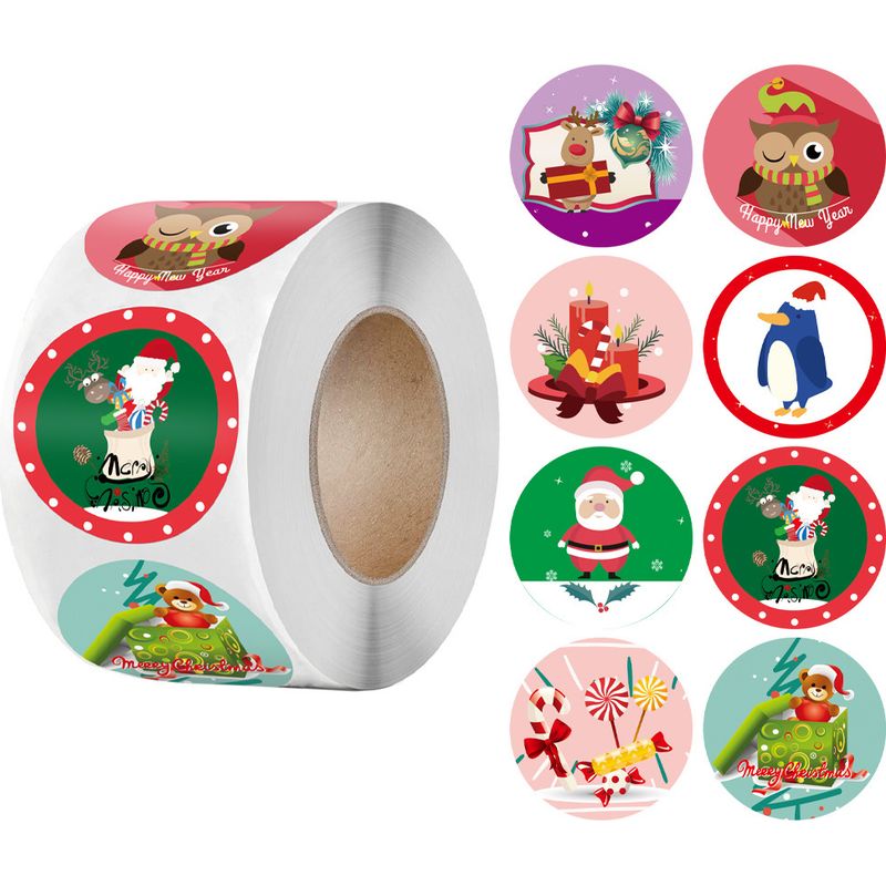 500 Stück Weihnachtsaufkleber, Weihnachtsetiketten, Briefumschlagverschlüsse (1,5 Zoll)
