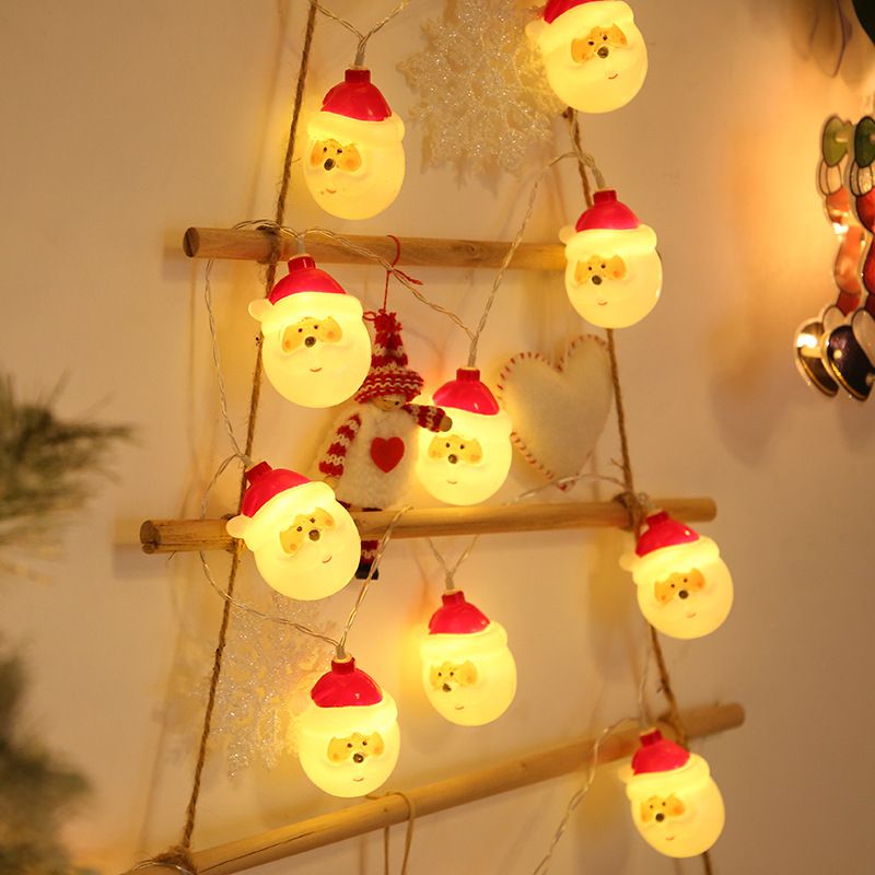 Led-schneemann-lichterkette Für Den Innenbereich, Geeignet Für Garten, Zuhause, Hochzeiten, Weihnachtsfeiern, Batteriebetrieben, Warmweiß (weihnachtsmann, 1,5 M, 10 Leds)
