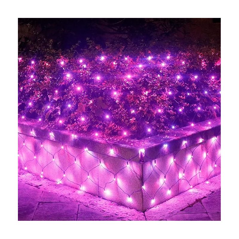 Lichterkette Mit 672 Leds, 6 M X 4 M, 8 Modi, Wasserdicht, Dimmbar, Für Schlafzimmer, Weihnachten, Hochzeit, Party, Zuhause, Garten, Rosa