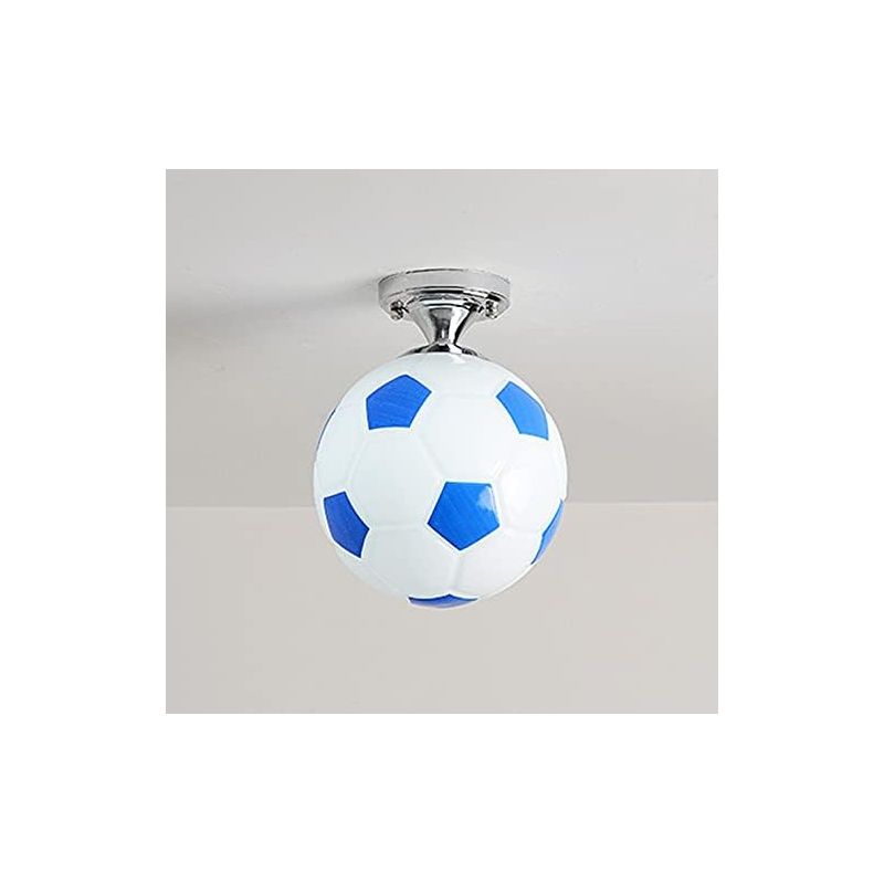 Fußball-deckenleuchte, Kronleuchter Für Kinderzimmer, Innenbeleuchtung, Kreativer Kronleuchter Mit Individuellem Design, Warmes Licht Für Wohnzimmer, Esszimmer, Schlafzimmer, 20 Cm (blau)